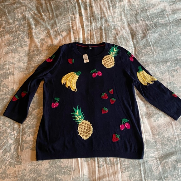 Talbots Petite Sweater with Fruit Motif - Picture 5 of 10
